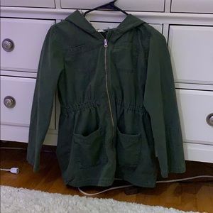 Inside of the hat is floral Army green  2 pockets